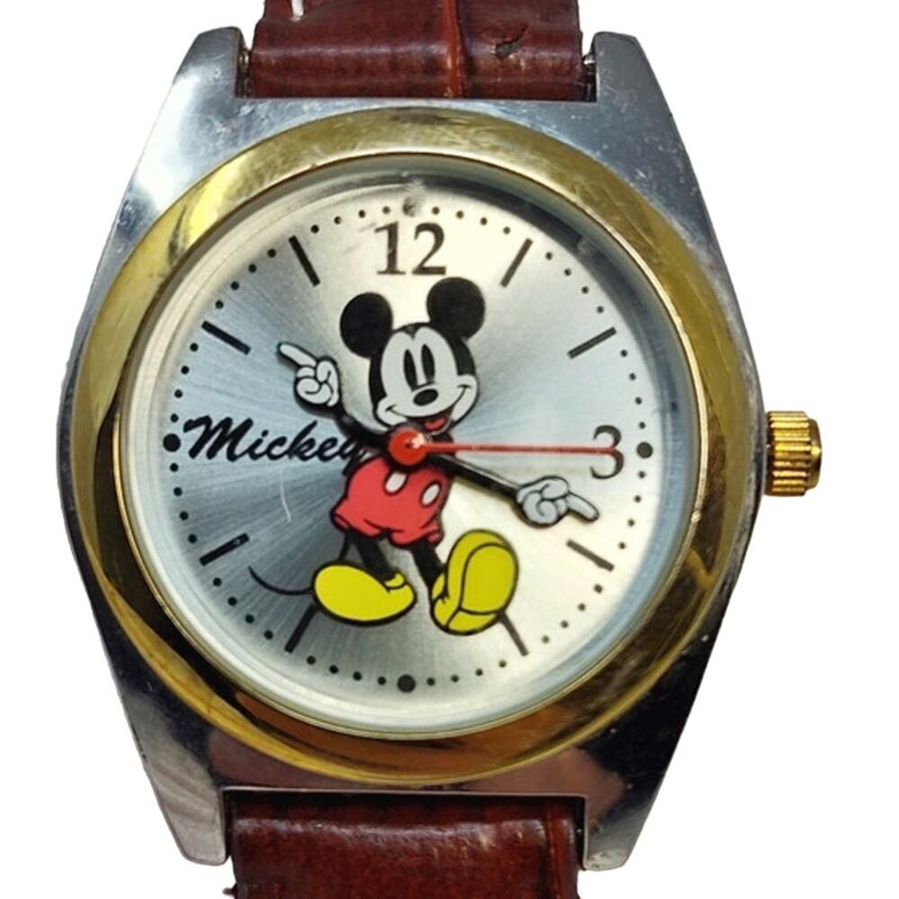 Disney Mickey Mouse Analog Watch Silver/Gold Face